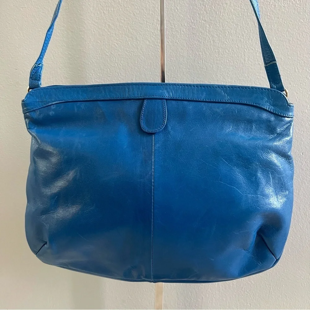 Vintage Caressa Spain Blue Leather Crossbody Bag - Picture 4 of 15